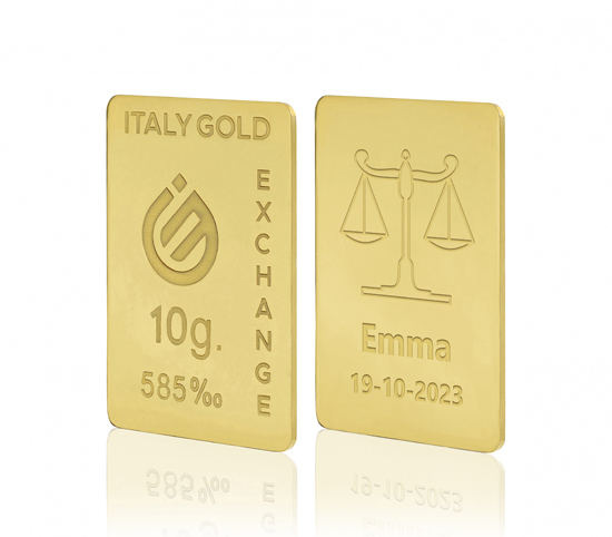 Gold ingots Star Signs - Libra - 14Kt - 5gr IGE GOLD